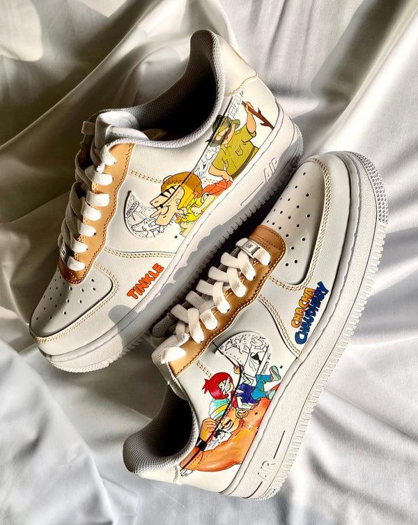 Chacha Chaudhary TInkle Indian Comics Nike Air Force 1s Custom Sneakers India