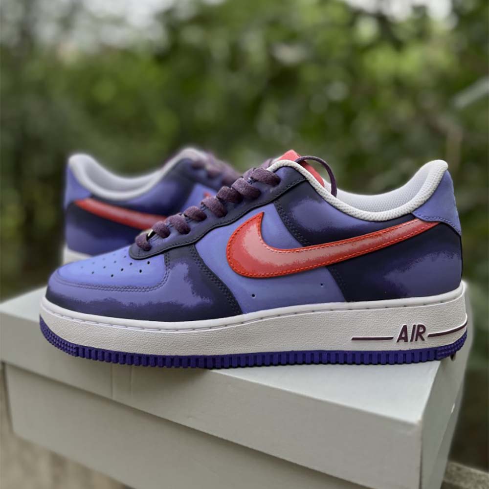 Gengar AF1s custom nike air force 1 — heel closeup view, Gengar AF1s art by Moreiarty, India