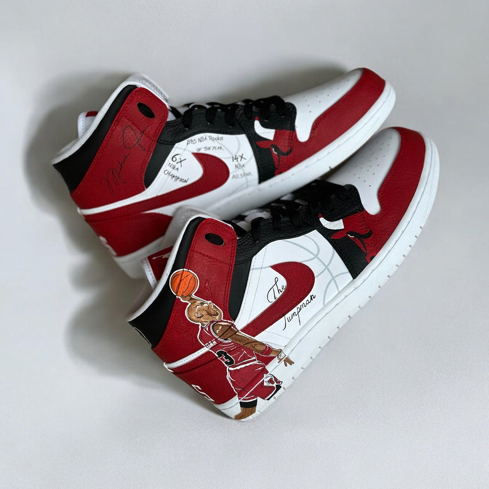 The Jumpman Micheal Jordan NBA Basketball Air Jordan 1s AJ1s custom sneakers India
