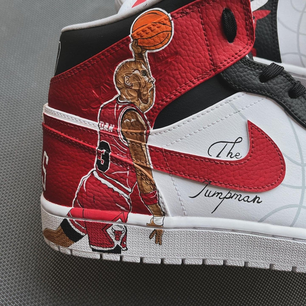 The Jumpman Micheal Jordan NBA Basketball Air Jordan 1s AJ1s custom sneakers India
