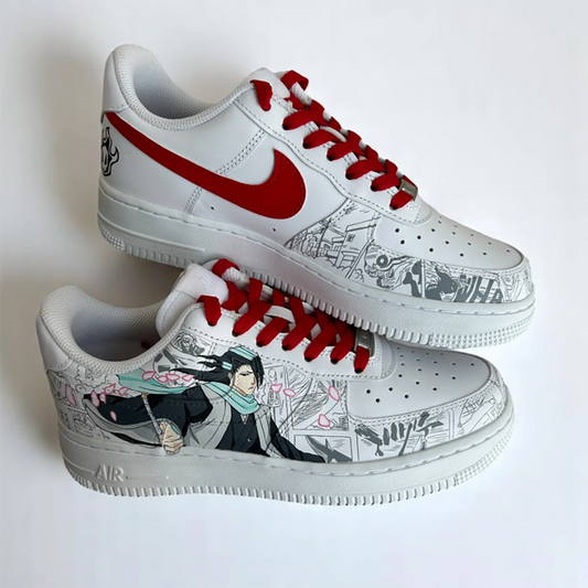 Ichigo x Byakuya custom custom sneakers — medial side view, Ichigo Byakuya art by Moreiarty, India