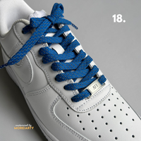 Reflective laces close-up showing dual-look effect – day and night