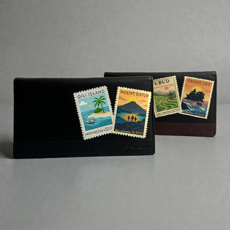 Hand-painted custom barware by Moreiarty on bar counter