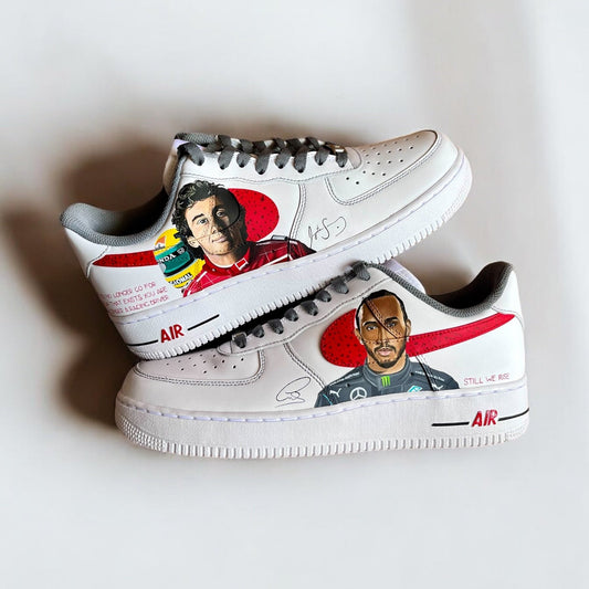 Ayrton Senna Lewis Hamilton Formula 1 F1 Nike Air Force 1 custom sneakers India