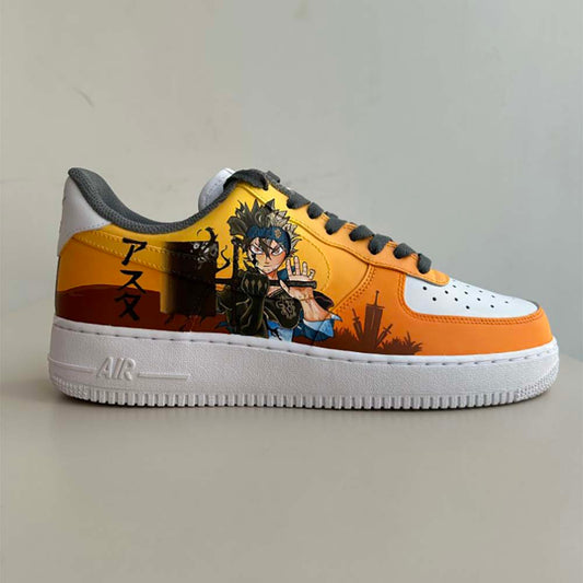Black Clover X AF1s custom nike air force 1 — medial side view, Black Clover AF1s art by Moreiarty, India