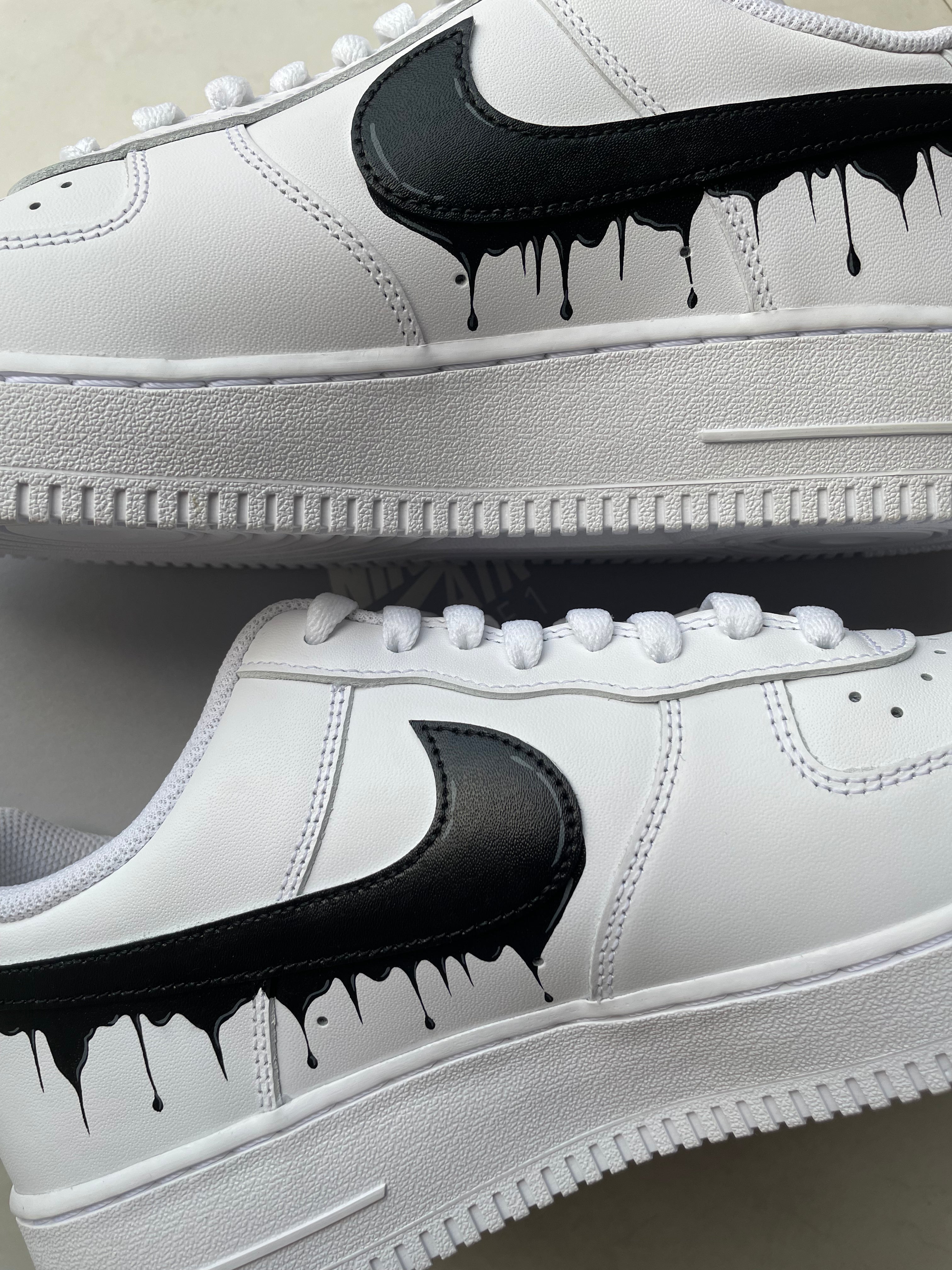 Black Drip Nike Air Force 1 custom sneakers India
