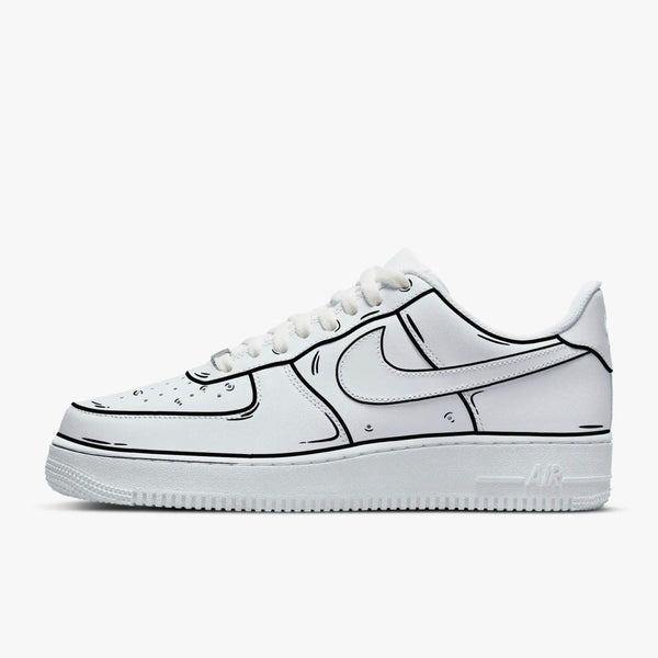 Black Sketch Cartoon 2D Nike Air Force 1 custom sneakers India