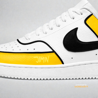 BT21 Chimmy Court Vision side detail with black swoosh and yellow panel accents