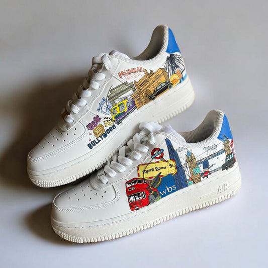 Cityscape Mumbai London Nike Air Force 1 custom sneakers India