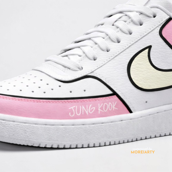 BT21 Cooky Court Vision side detail – pink and black design with Cooky character