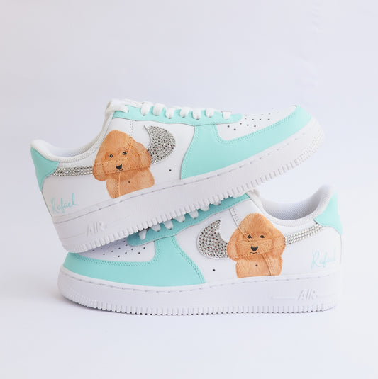 Dog Cat artwork on Nike Air Force 1 Custom Sneakers India