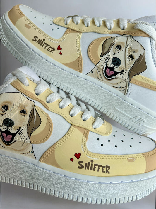 Dog Cat artwork on Nike Air Force 1 Custom Sneakers India