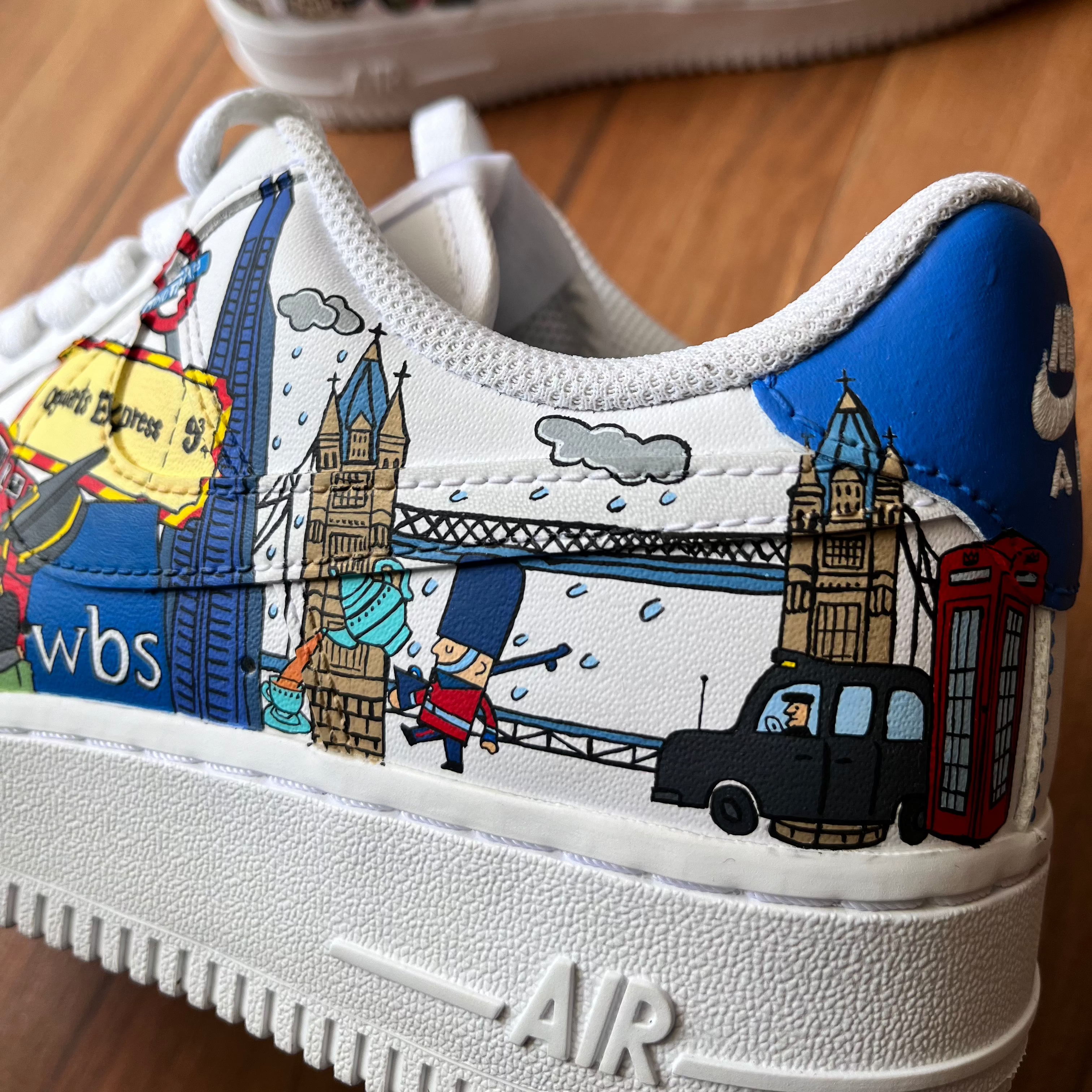 Dual Cityscape London and Paris Nike Air Force 1 custom sneakers India