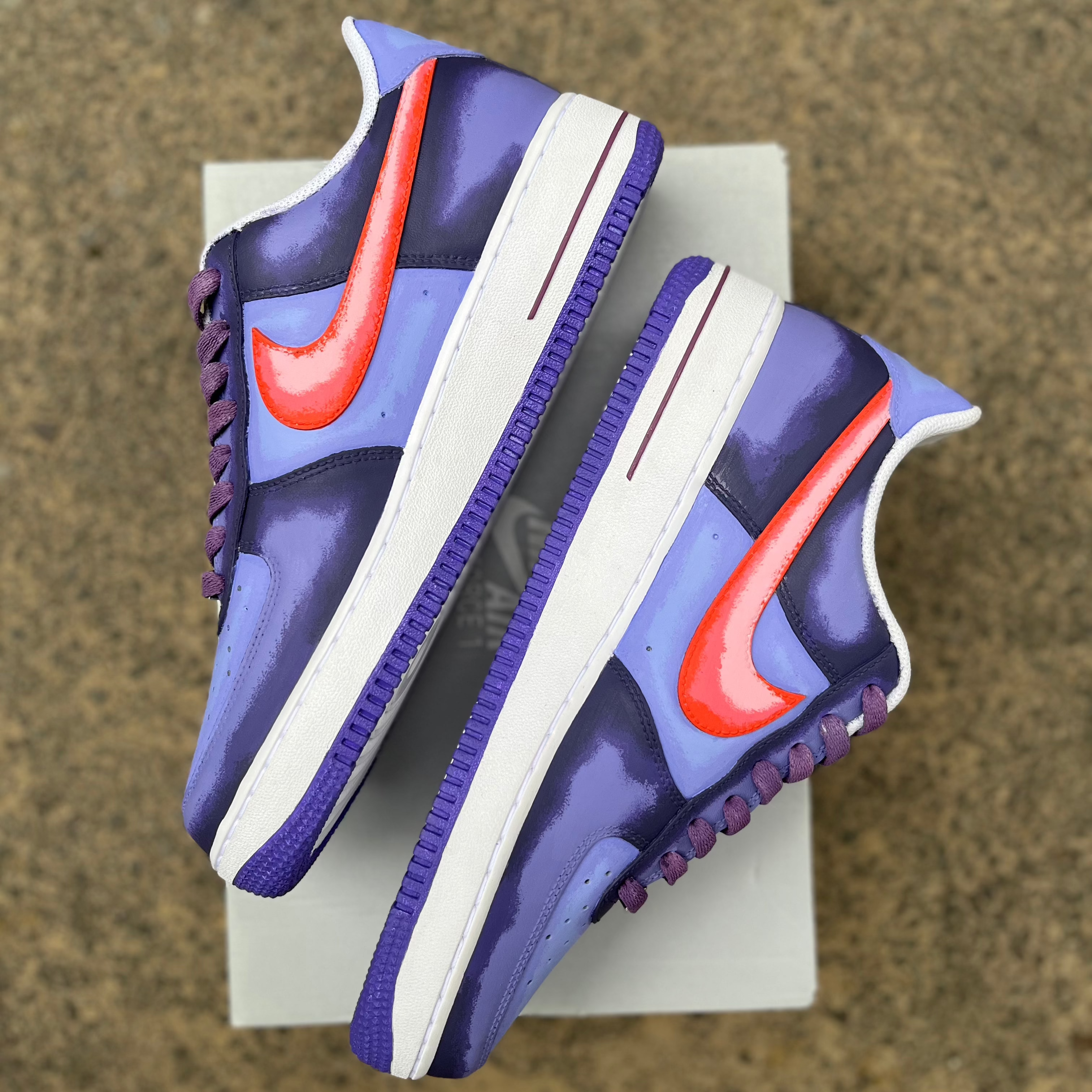 Gengar AF1s custom nike air force 1 — on foot view, Gengar AF1s art by Moreiarty, India