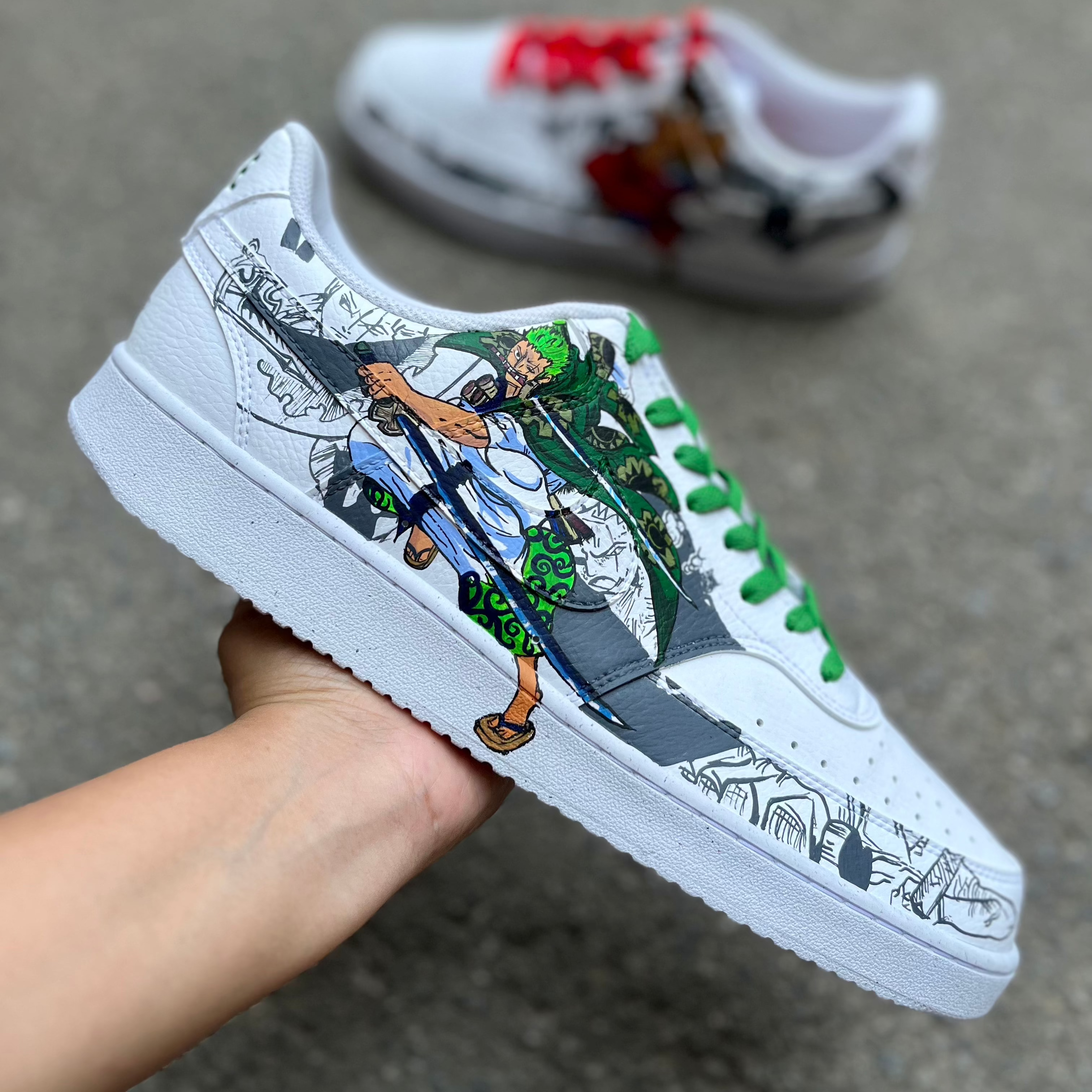 Luffy Zoro One Piece Anime Nike Court Vision custom sneakers India