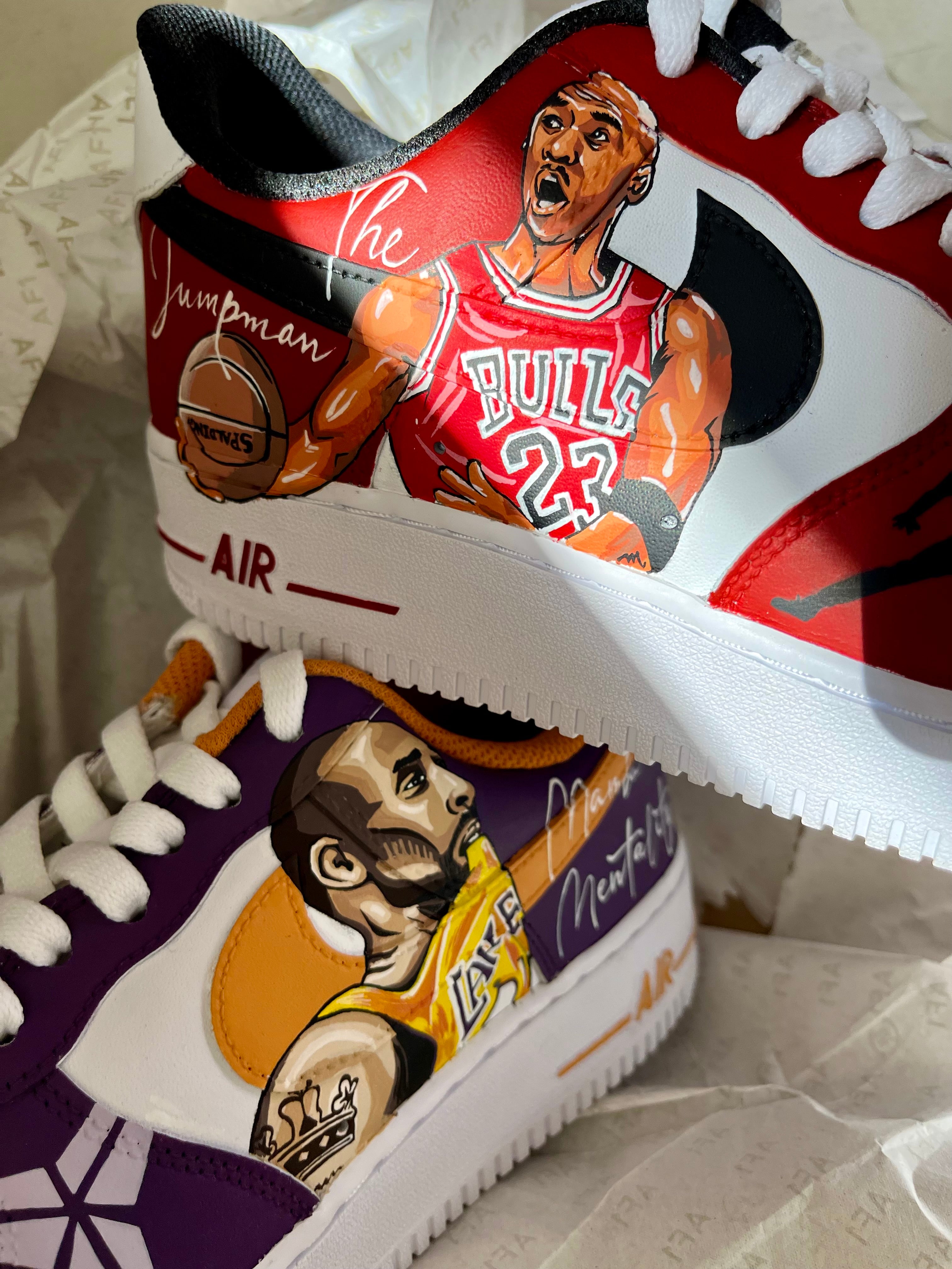NBA Legends Kobe Bryant Micheal Jordan  Nike Air Force 1 custom sneakers India