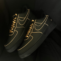 Noir Luxe: Gold Edition Nike Air Force 1 custom sneakers India