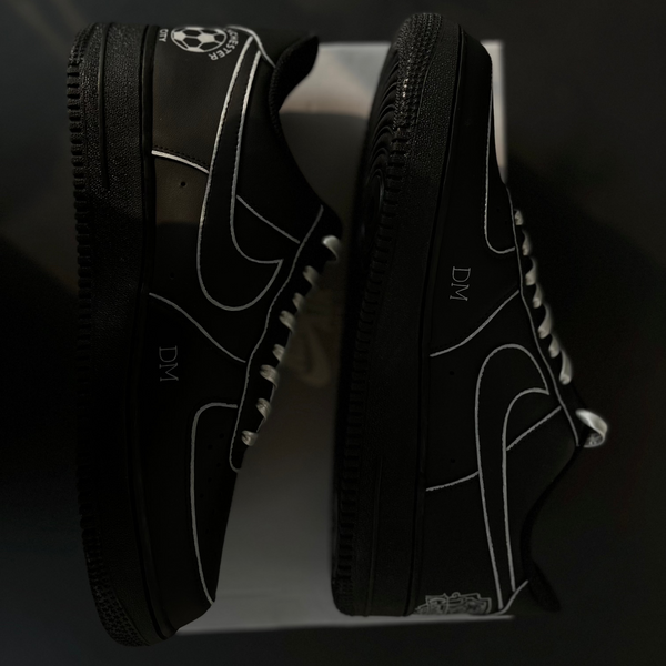 Noir Luxe: Silver Edition Nike Air Force 1 custom sneakers India
