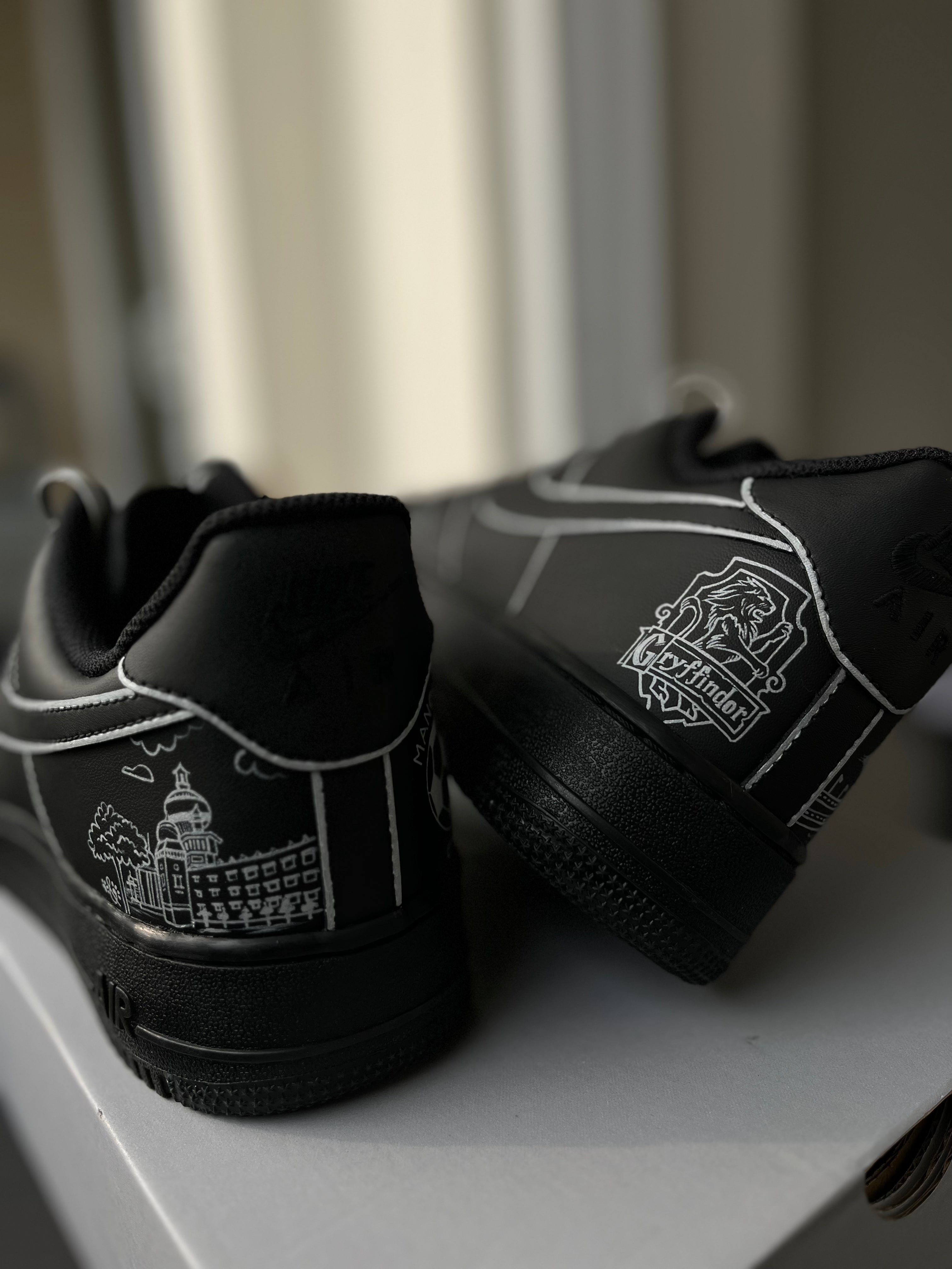 Noir Luxe: Silver Edition Nike Air Force 1 custom sneakers India