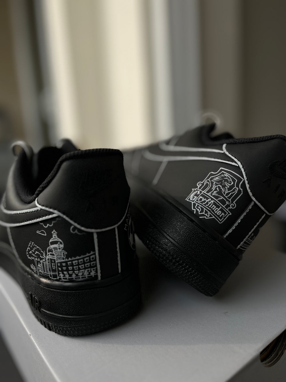 Noir Luxe: Silver Edition Nike Air Force 1 custom sneakers India