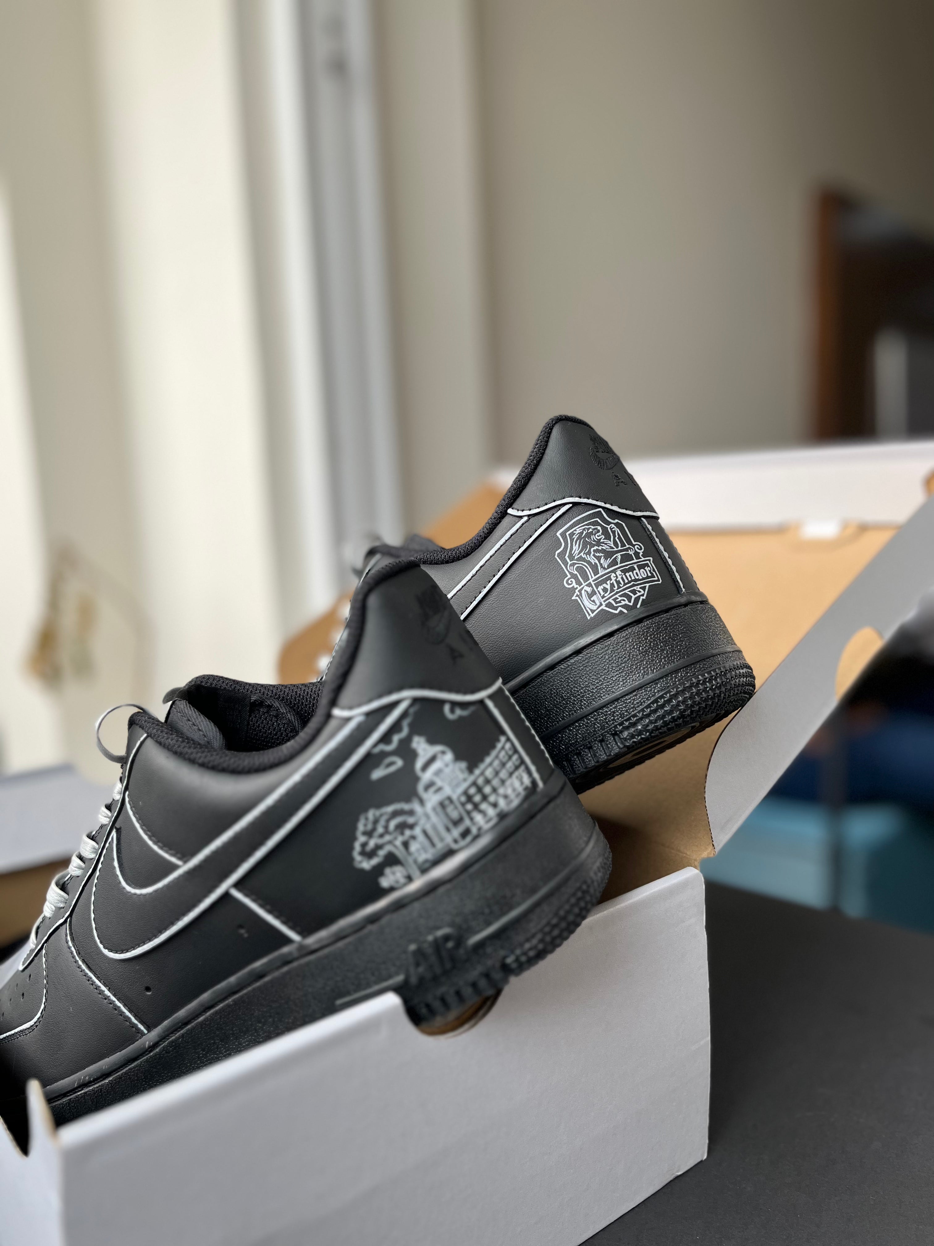 Noir Luxe: Silver Edition Nike Air Force 1 custom sneakers India