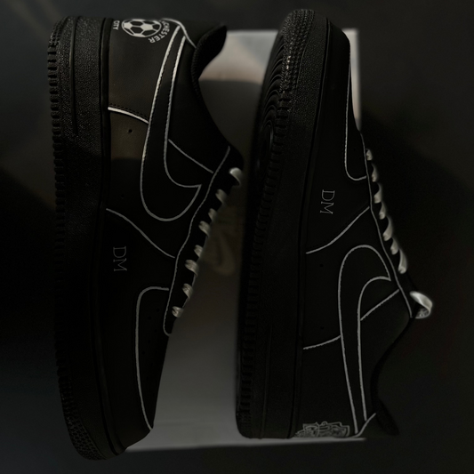 Noir Luxe: Silver Edition Nike Air Force 1 custom sneakers India