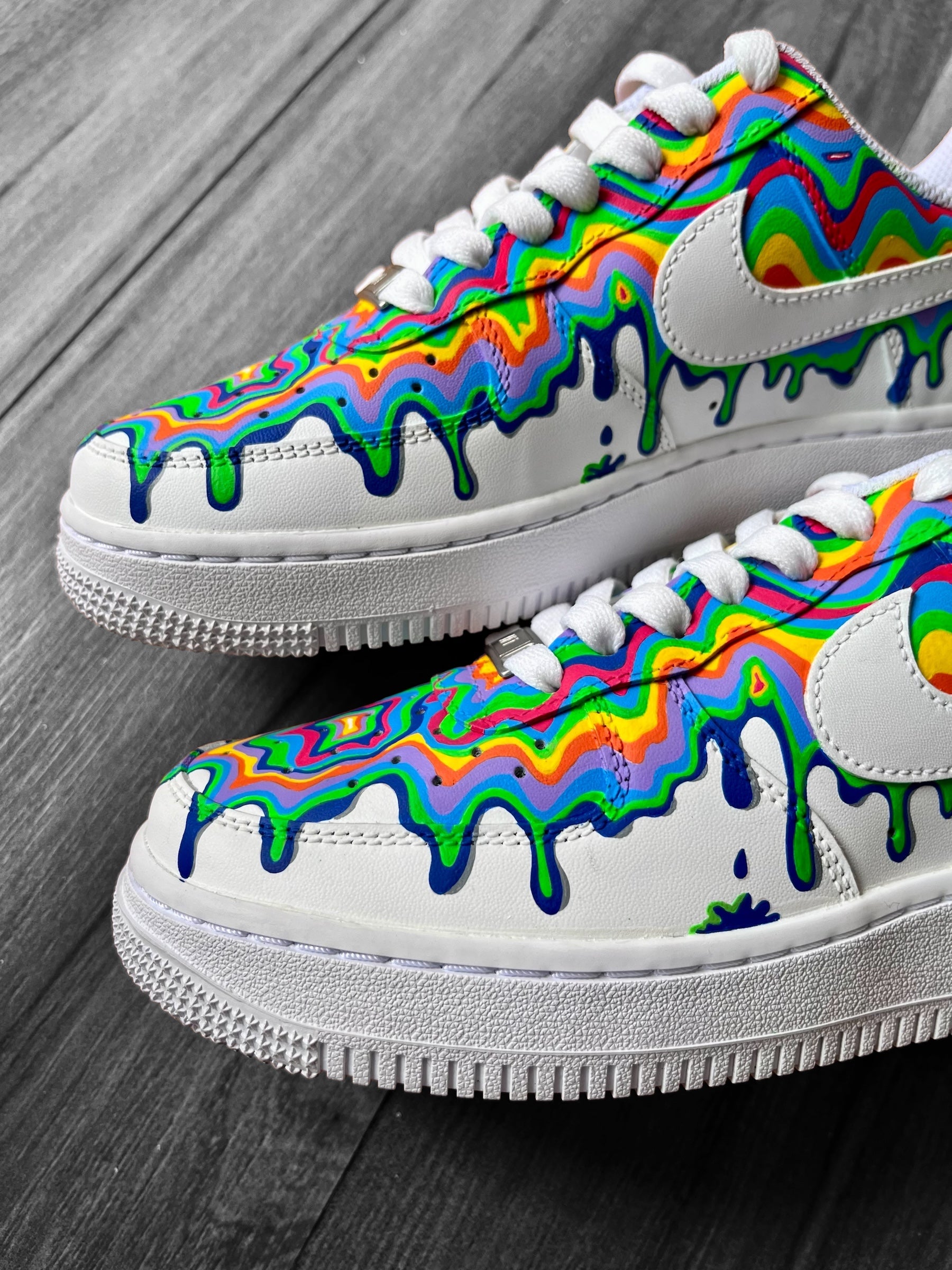 Psychedelic Drip Vibrant Nike Air Force 1 custom sneakers India