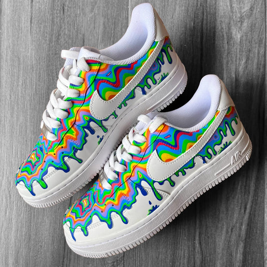 Psychedelic Drip Vibrant Nike Air Force 1 custom sneakers India