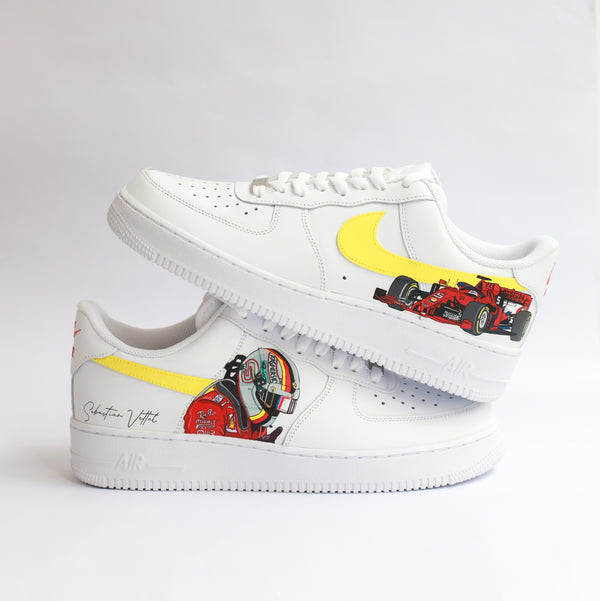 Sebastian Vettel Formula 1 Ferrari Nike Air Force 1 Custom Sneakers India