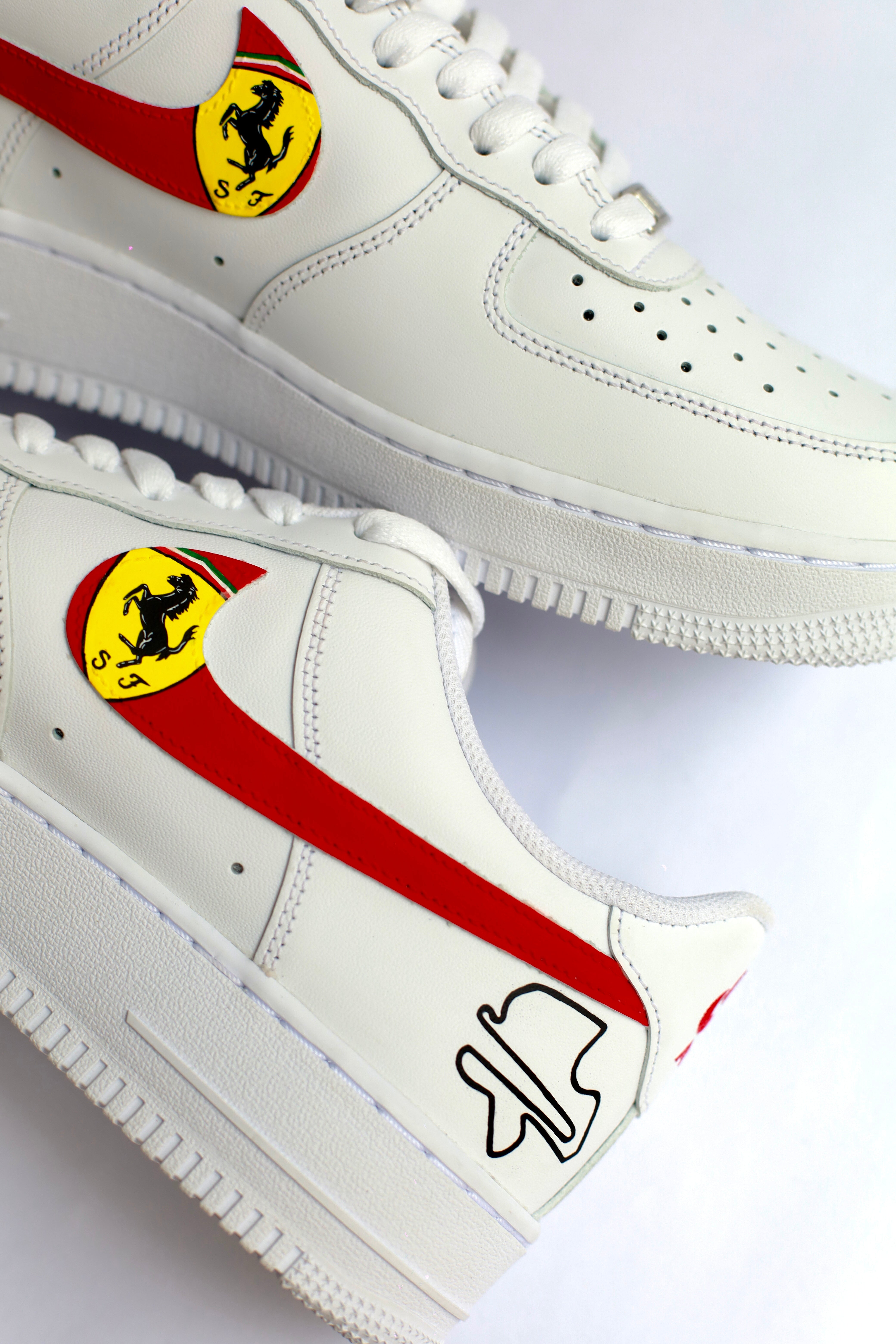 Sebastian Vettel Formula 1 Ferrari Nike Air Force 1 Custom Sneakers India