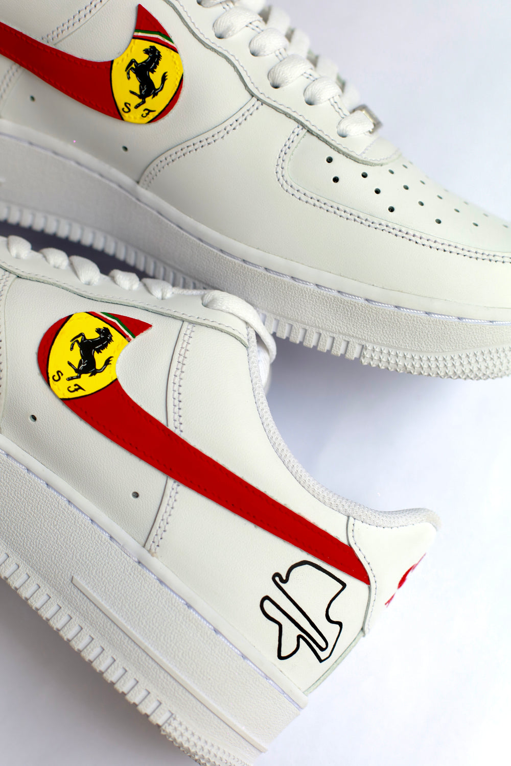 Sebastian Vettel Formula 1 Ferrari Nike Air Force 1 Custom Sneakers India
