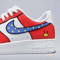 BT21 Tata AF1 showing Tata character detail hand-painted on Air Force 1