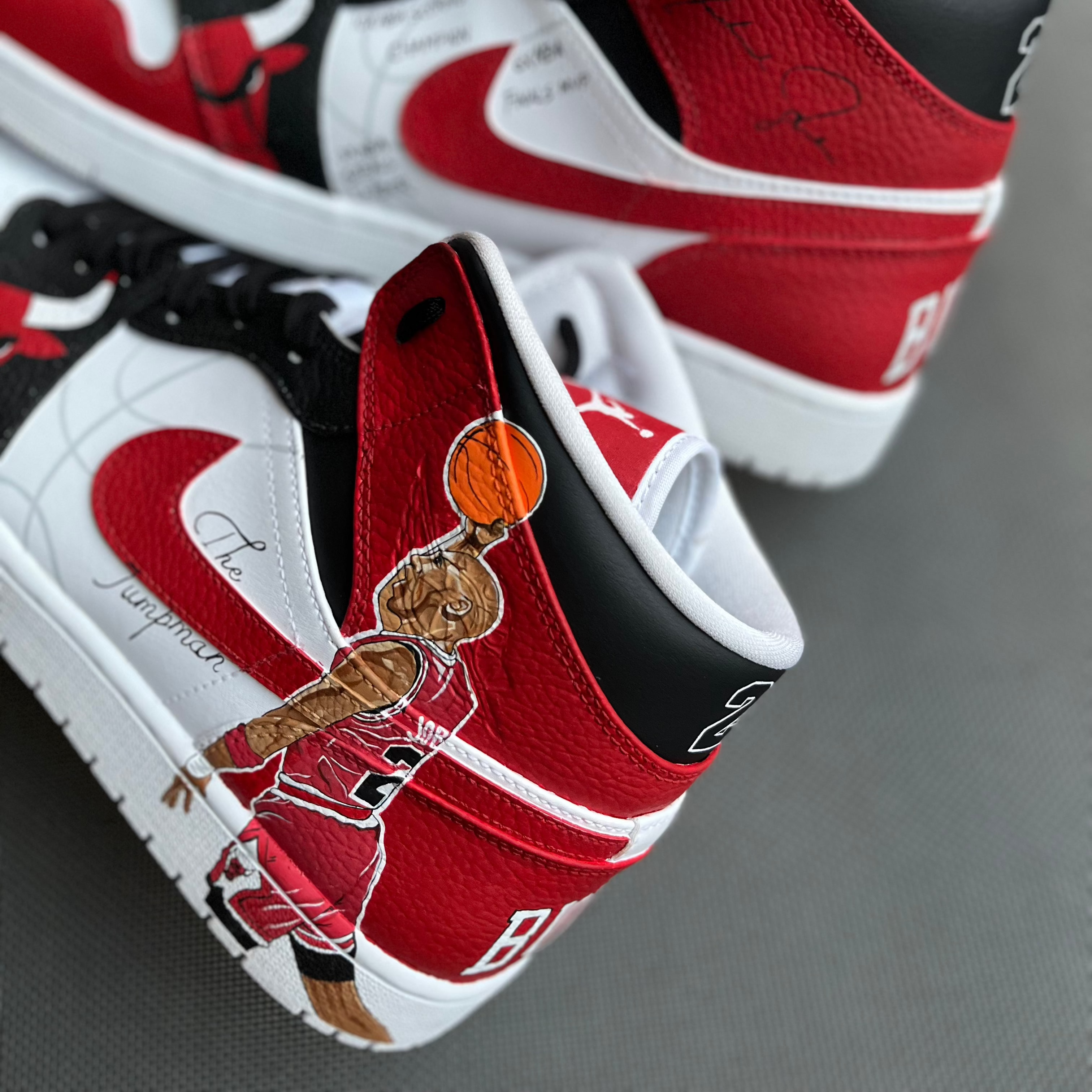 The Jumpman Micheal Jordan NBA Basketball Air Jordan 1s AJ1s custom sneakers India