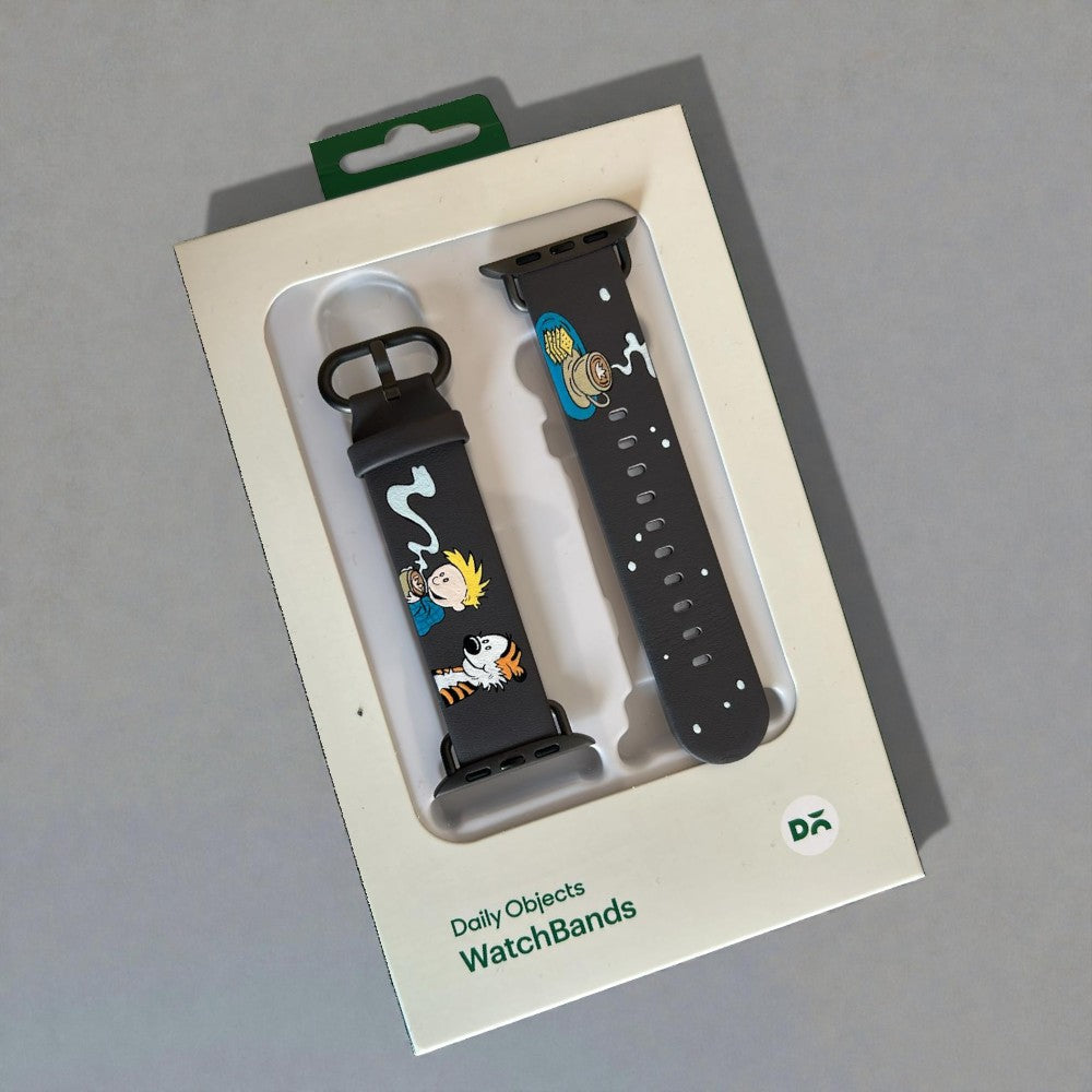 Hand-painted custom leather watch strap by Moreiarty