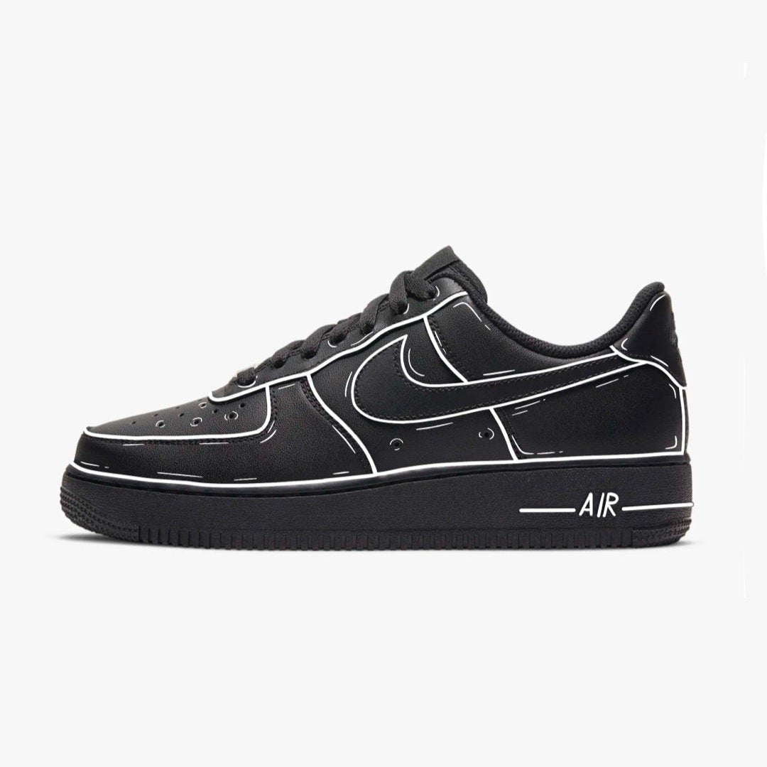 White Sketch Cartoon 2D Nike Air Force 1 custom sneakers India