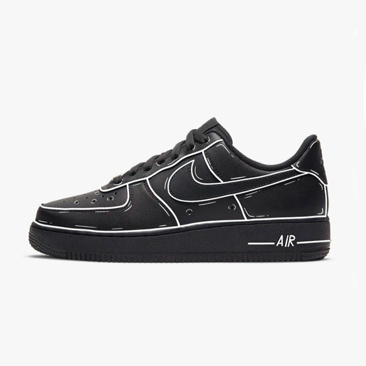 White Sketch Cartoon 2D Nike Air Force 1 custom sneakers India