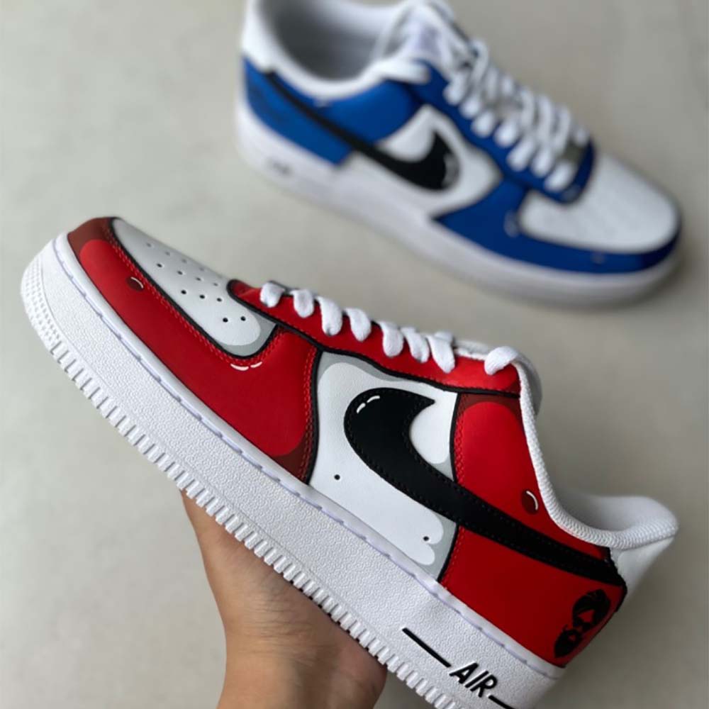 Anime Colorway X AF1s custom nike air force 1 — lateral side view, Anime Colorway AF1s art by Moreiarty, India