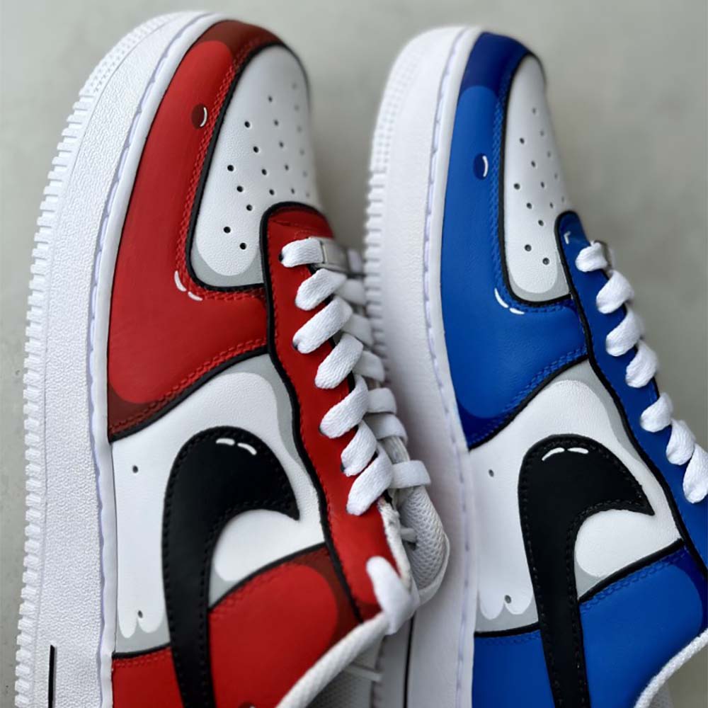 Anime Colorway X AF1s custom nike air force 1 — medial side view, Anime Colorway AF1s art by Moreiarty, India